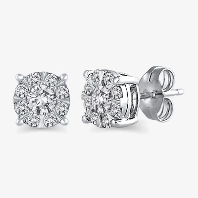 1/2 CT. T.W. Natural White Diamond 10K Gold 6.5mm Stud Earrings