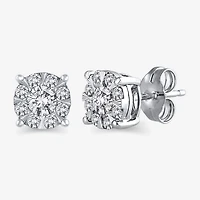 1/2 CT. T.W. Natural White Diamond 10K Gold 6.5mm Stud Earrings