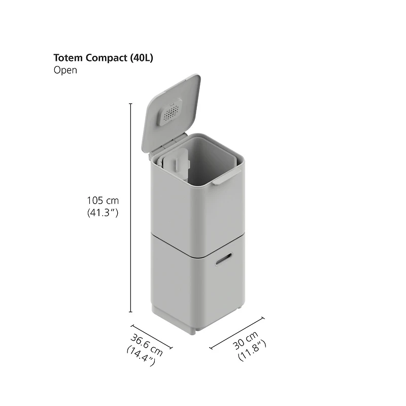 Joseph Joseph Totem Compact 40-Litre Waste And Recycling Bins Trash Can