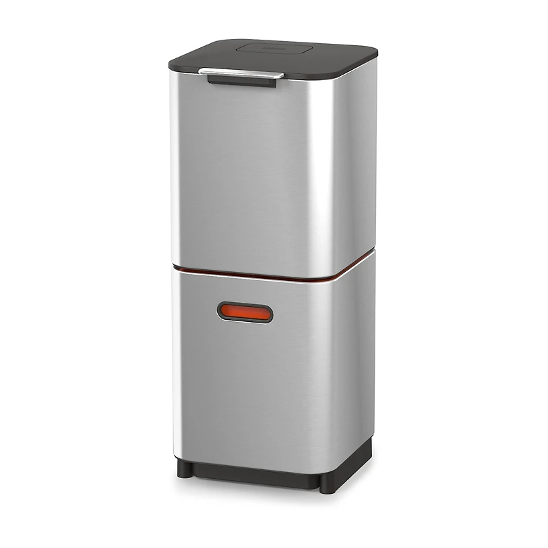 Joseph Joseph Totem Compact 40-Litre - Stainless Steel Waste And Recycling Bins Trash Can