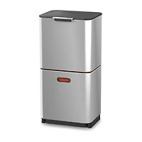 Joseph Joseph  Totem Max 60-Litre - Stainless Steel Waste And Recycling Bins Trash Can