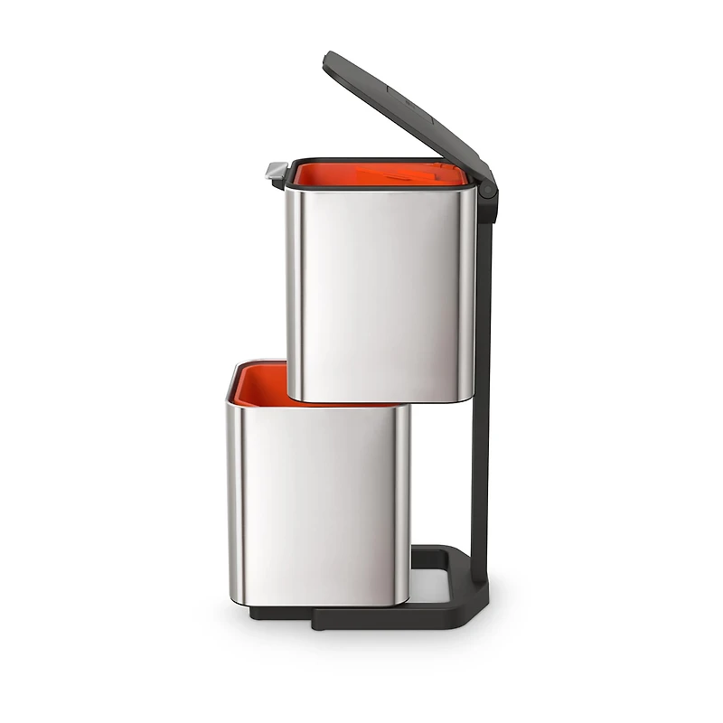 Joseph Joseph  Totem Max 60-Litre - Stainless Steel Waste And Recycling Bins Trash Can