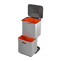 Joseph Joseph  Totem Max 60-Litre - Stainless Steel Waste And Recycling Bins Trash Can