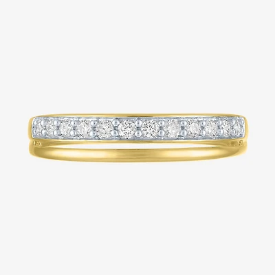 (G-H / Si2-I1) Womens 4.5MM 1/4 CT. T.W. Lab Grown White Diamond 10K Gold Wedding Band