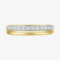 (G-H / Si2-I1) Womens 4.5MM 1/4 CT. T.W. Lab Grown White Diamond 10K Gold Wedding Band