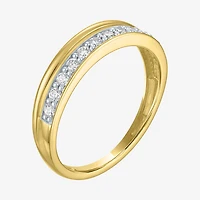(G-H / Si2-I1) Womens 4.5MM 1/4 CT. T.W. Lab Grown White Diamond 10K Gold Wedding Band