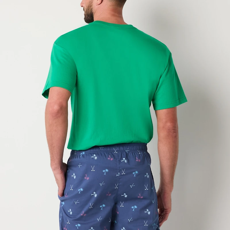 St. John's Bay Mens Crew Neck Short Sleeve Pajama Top