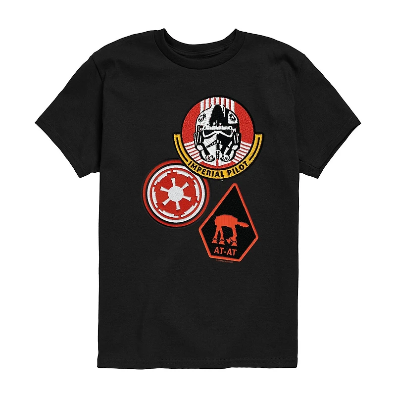 Disney Collection Little & Big Kid Boys Crew Neck Short Sleeve Regular Fit Baby Yoda Star Wars Graphic T-Shirt