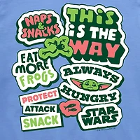 Disney Collection Little & Big Kid Boys Crew Neck Short Sleeve Regular Fit Baby Yoda Star Wars Graphic T-Shirt