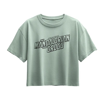 Disney Collection Little & Big Kid Girls Crew Neck Short Sleeve Regular Fit Baby Yoda Star Wars Graphic T-Shirt