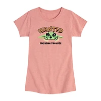 Disney Collection Toddler Girls Crew Neck Short Sleeve Regular Fit Baby Yoda Star Wars Graphic T-Shirt