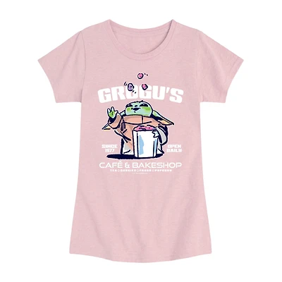 Disney Collection Little & Big Kid Girls Crew Neck Short Sleeve Regular Fit Baby Yoda Star Wars Graphic T-Shirt