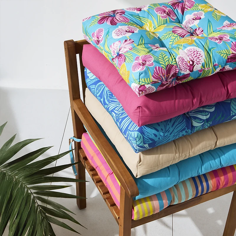 Outdoor Oasis Orchid Print Patio Seat Cushion