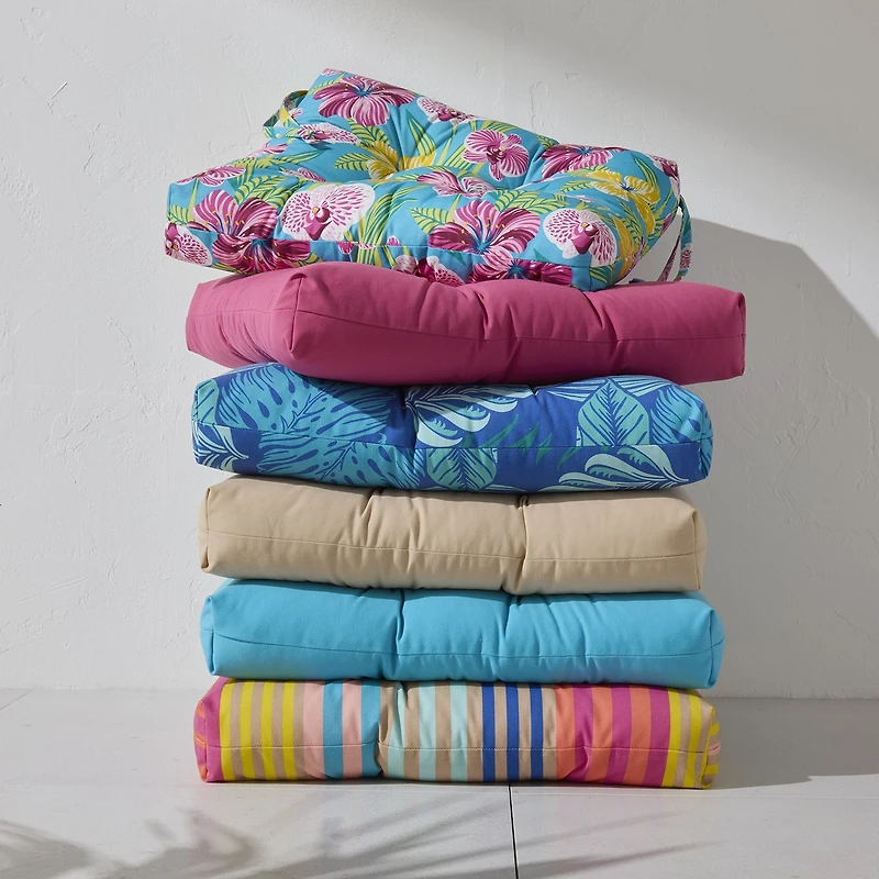 Outdoor Oasis Horizon Turquoise Patio Seat Cushion