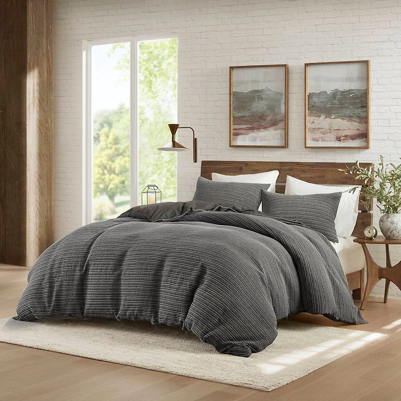 Woolrich Lyon Waffle Washed 3-pc. Easy Care Duvet Cover Set
