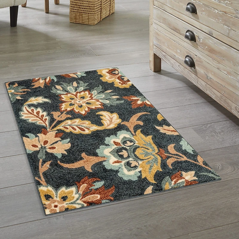 Maples Jacobean Floral Indoor Rectangular Accent Rug
