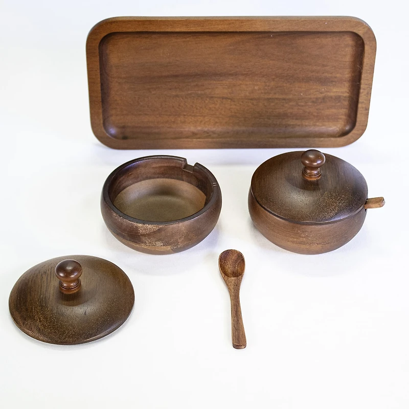 BergHOFF Acacia Wooden 5-pc. Stackable Spice Holder