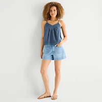 a.n.a Womens V Neck Sleeveless Lace Trim Camisole