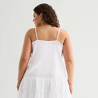 a.n.a Womens Plus V Neck Sleeveless Lace Trim Camisole