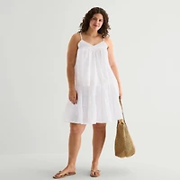 a.n.a Womens Plus V Neck Sleeveless Lace Trim Camisole