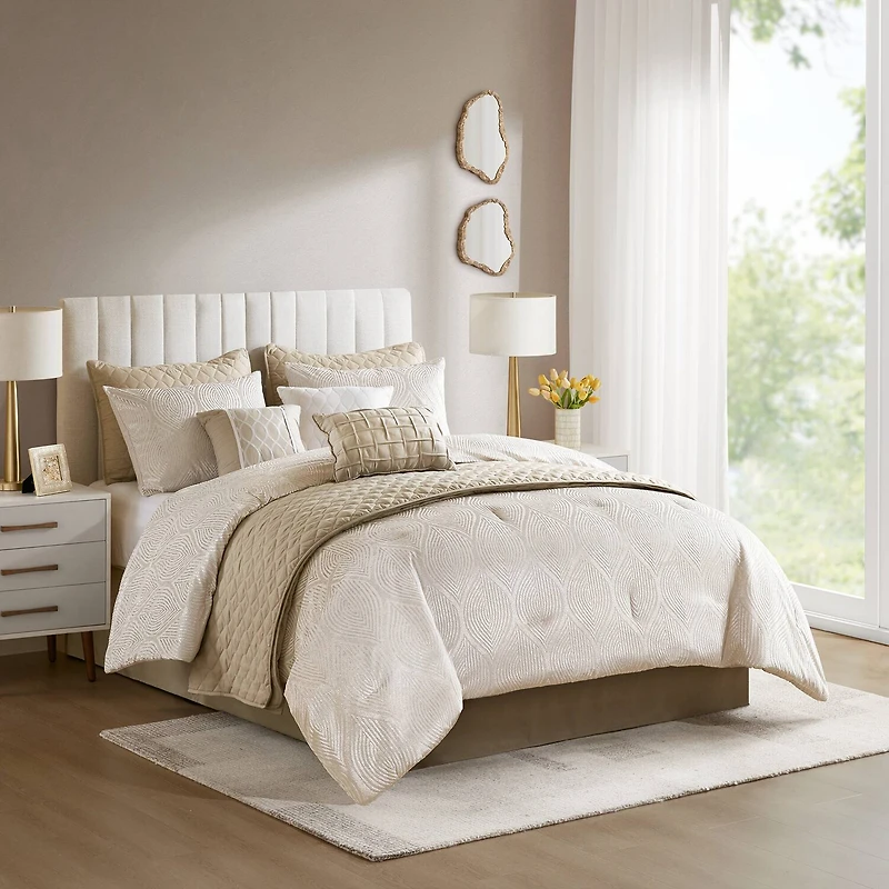 Madison Park Drift Jacquard 10-pc. Comforter & Quilt Set