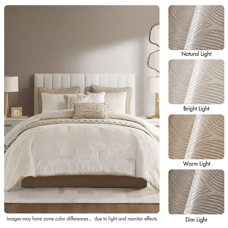 Madison Park Drift Jacquard 10-pc. Comforter & Quilt Set