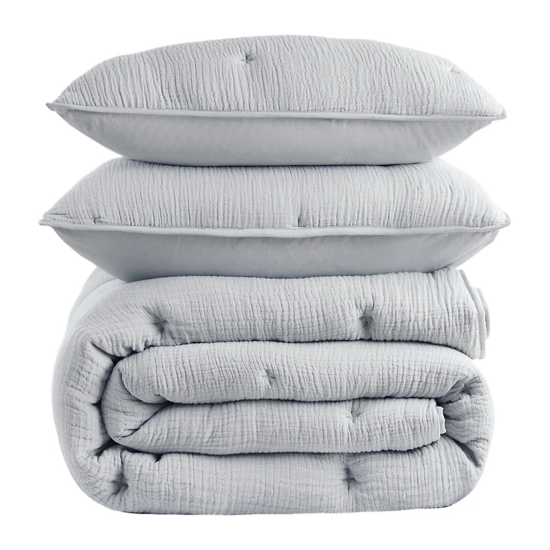 Harbor House Breeze Cotton Gauze  Embroidered 3-pc. Easy Care Quilt Set