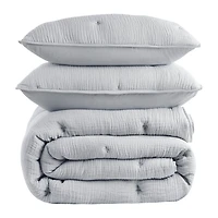 Harbor House Breeze Cotton Gauze  Embroidered 3-pc. Easy Care Quilt Set