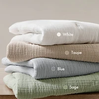 Harbor House Breeze Cotton Gauze  Embroidered 3-pc. Easy Care Quilt Set