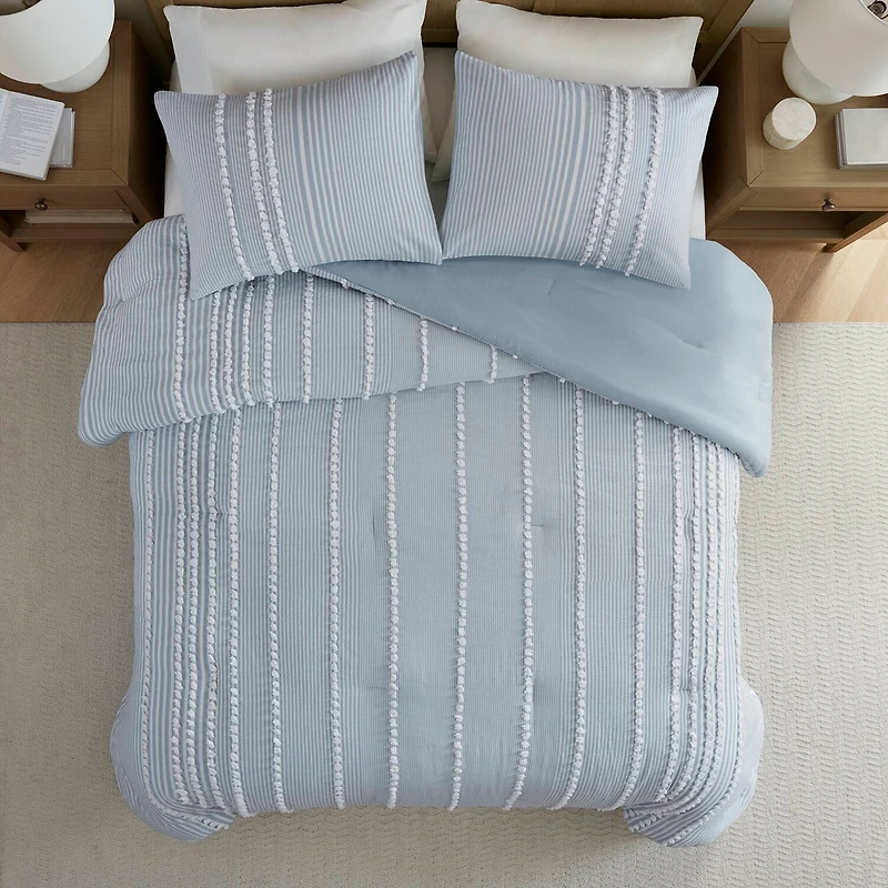 Harbor House Anslee Cotton Yarn Dyed 3-pc. Midweight Comforter Set