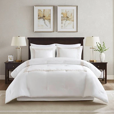 Harbor House Nile Cotton Sateen Oversized 4-pc. Midweight Embroidered Comforter Set