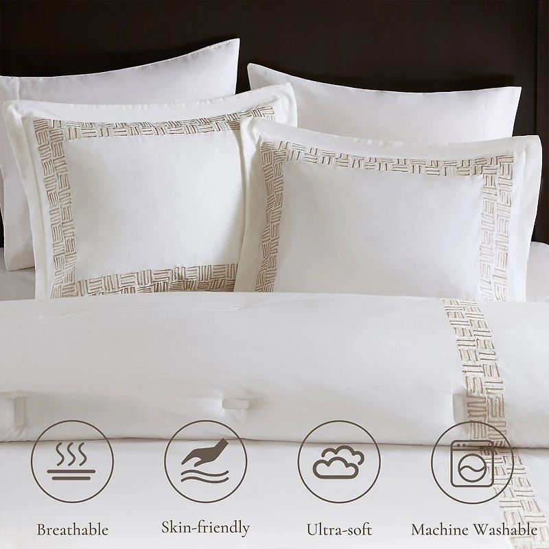 Harbor House Nile Cotton Sateen Oversized 4-pc. Midweight Embroidered Comforter Set