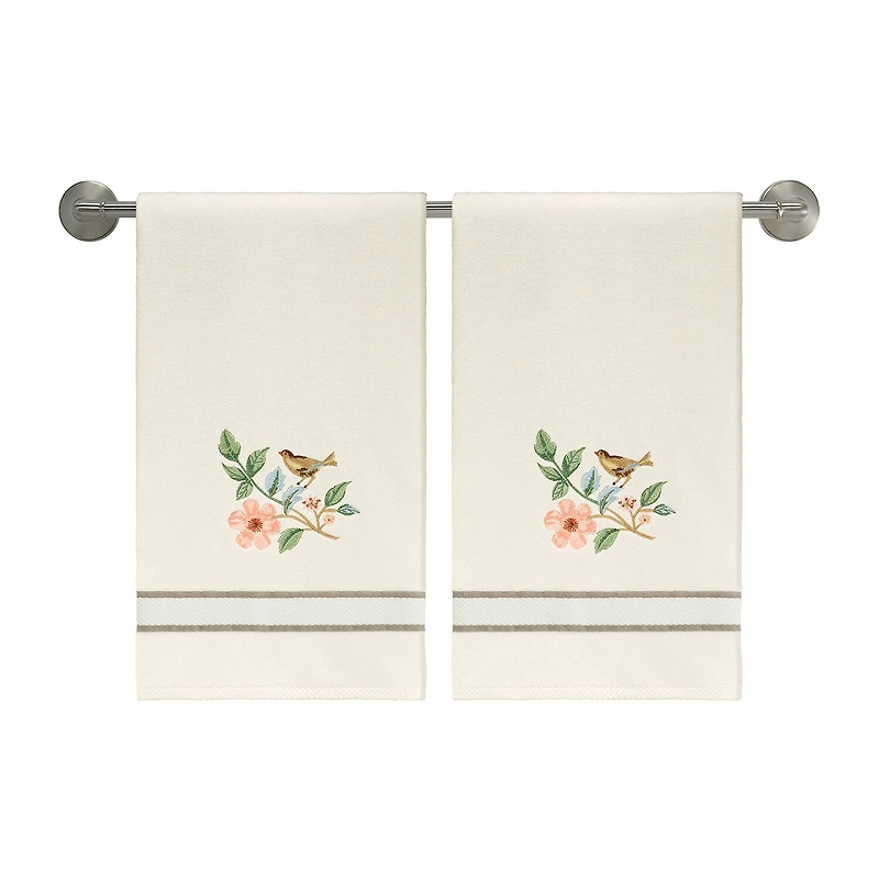 Avanti Pretty Birds 2-pc. Floral Bath Towel