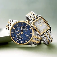 Citizen Calendrier Mens Two Tone Stainless Steel Bracelet Watch Bu0054-52l