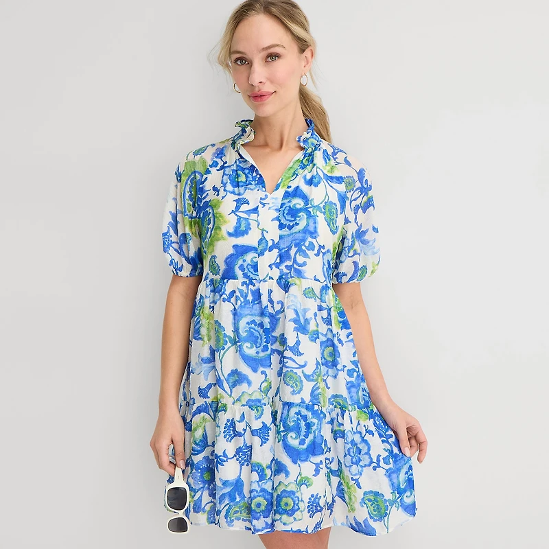 MSK Womens Midi V Neck Short Sleeve Floral Fit + Flare Dress