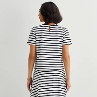 Liz Claiborne Womens Tall Crew Neck Short Sleeve T-Shirt