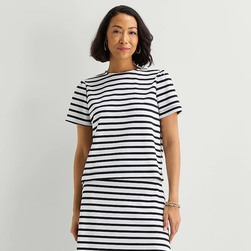 Liz Claiborne Womens Tall Crew Neck Short Sleeve T-Shirt
