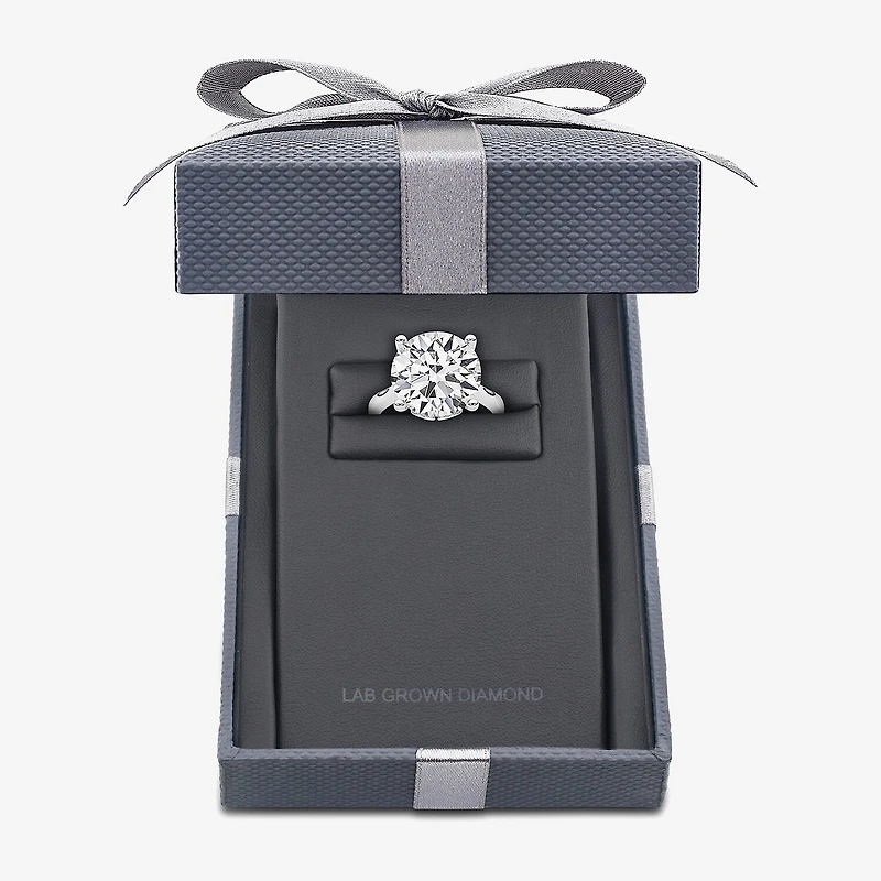 Grown Gorgeous (F / Vs2) Womens 5 5/8 Ct. T.W. Lab White Diamond Platinum Round Solitaire Engagement Ring
