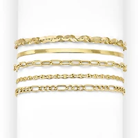 Womens 10K Gold 7.5 Inch Fashion Chain Bracelet
