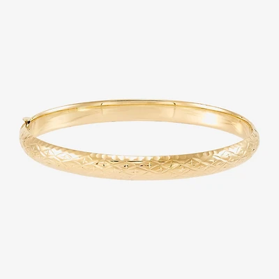 Infinite Gold™ 14K Yellow Gold Hollow Diamond-Cut Bangle