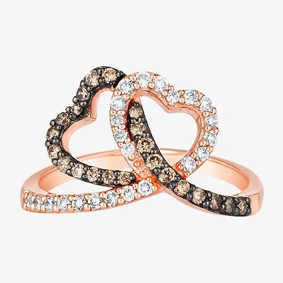 Le Vian Grand Sample Sale Le Vian Grand Sample Sale Limited Quantities! Womens 1/2 CT. T.W. Natural Brown Diamond 14K Gold Heart Side Stone Cocktail Ring