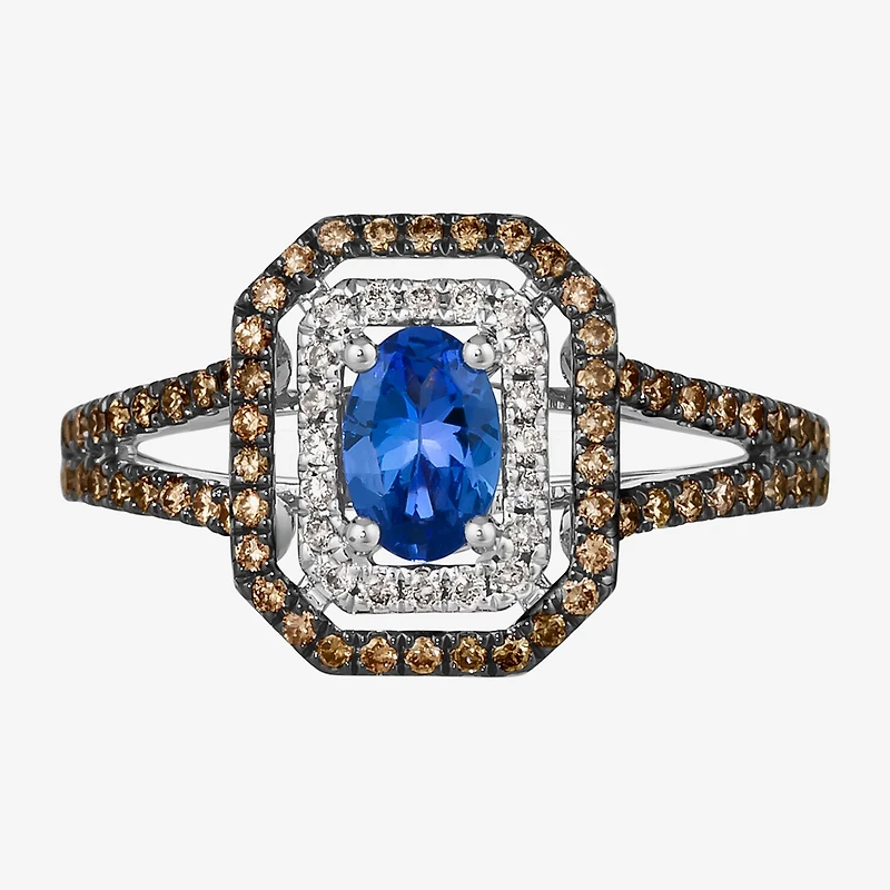 Le Vian Grand Sample Sale Le Vian Grand Sample Sale Limited Quantities! Womens 1/2 CT. T.W. Genuine Blue Tanzanite 14K Gold Oval Side Stone Cocktail Ring