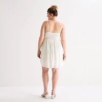 Forever 21 Womens Juniors Plus V Neck Sleeveless Babydoll Dress