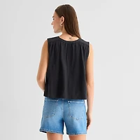 a.n.a Womens Split Tie Neck Sleeveless Tank Top