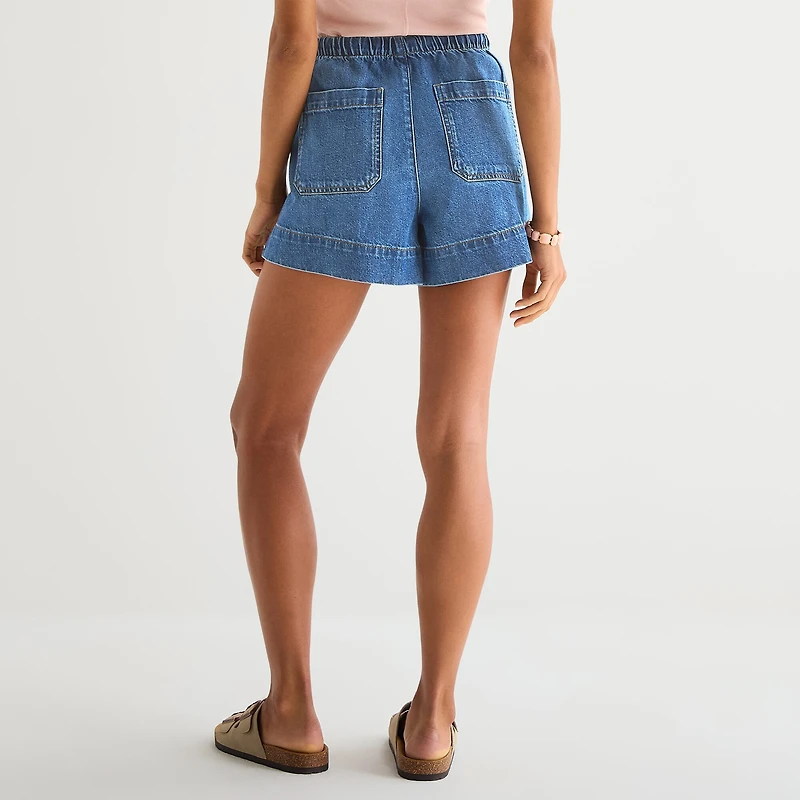 a.n.a Soft Drape Womens 4" Mid Rise Denim Short