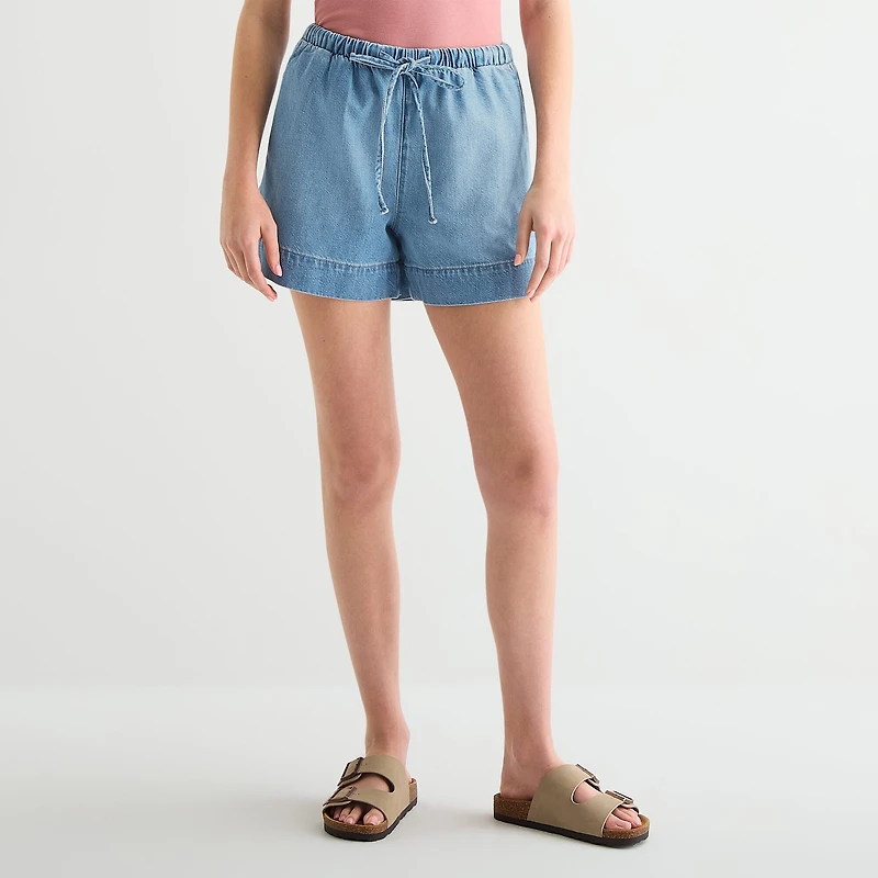 a.n.a Soft Drape Womens 4" Mid Rise Denim Short