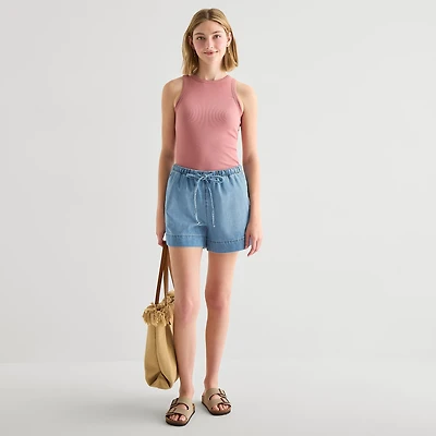 a.n.a Soft Drape Womens 4" Mid Rise Denim Short