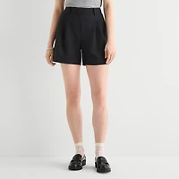 a.n.a Womens High Rise Pleated Short