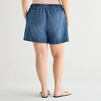 a.n.a Womens 5" Mid Rise Plus Denim Short