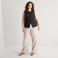 a.n.a Womens Plus Crew Neck Sleeveless Vest